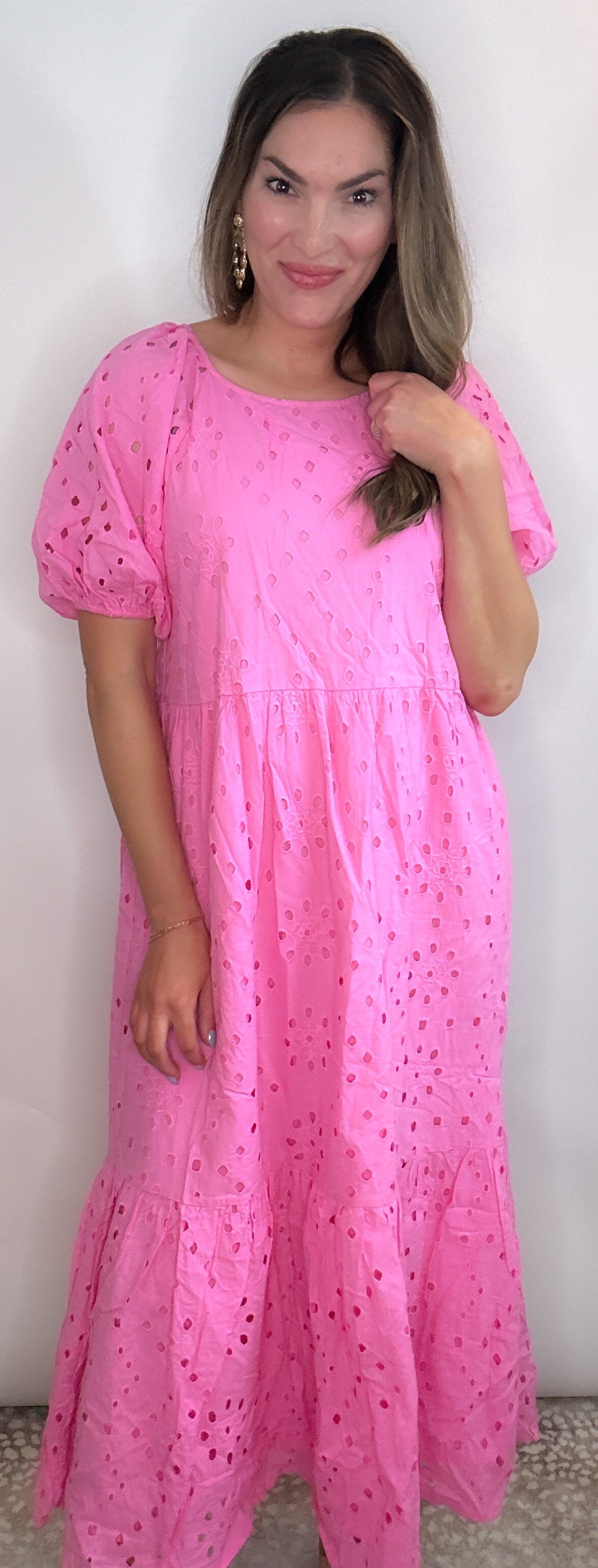 Bright Days Bubble Gum Pink MIDI Dress