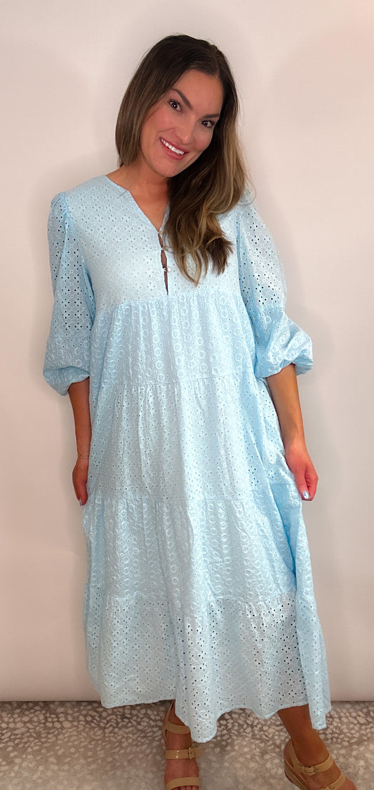 Blue Skies Eyelet Dress