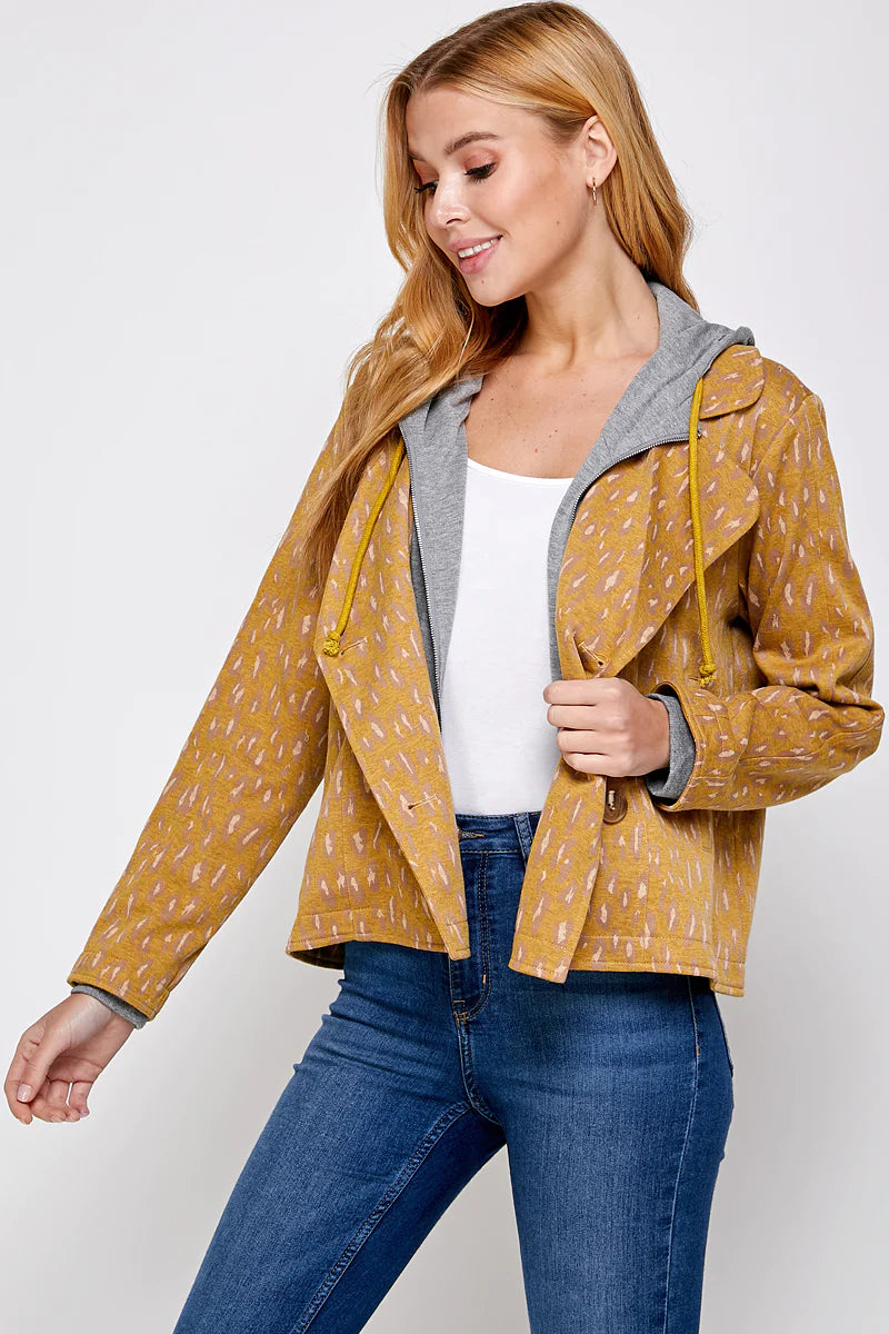 Animal Print 2fer Hooded Jacket
