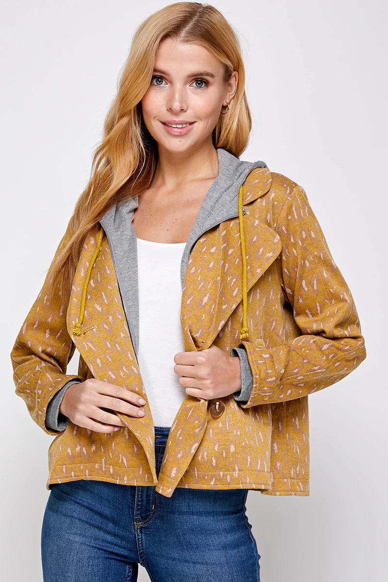 Animal Print 2fer Hooded Jacket